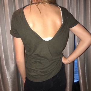 green top with open back